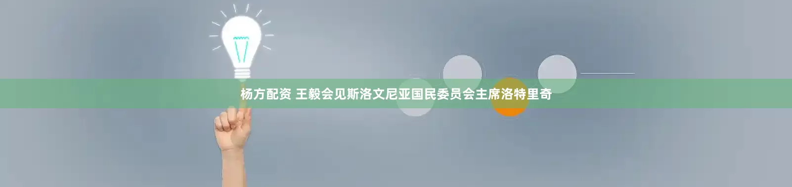 杨方配资 王毅会见斯洛文尼亚国民委员会主席洛特里奇