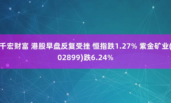 千宏财富 港股早盘反复受挫 恒指跌1.27% 紫金矿业(02899)跌6.24%